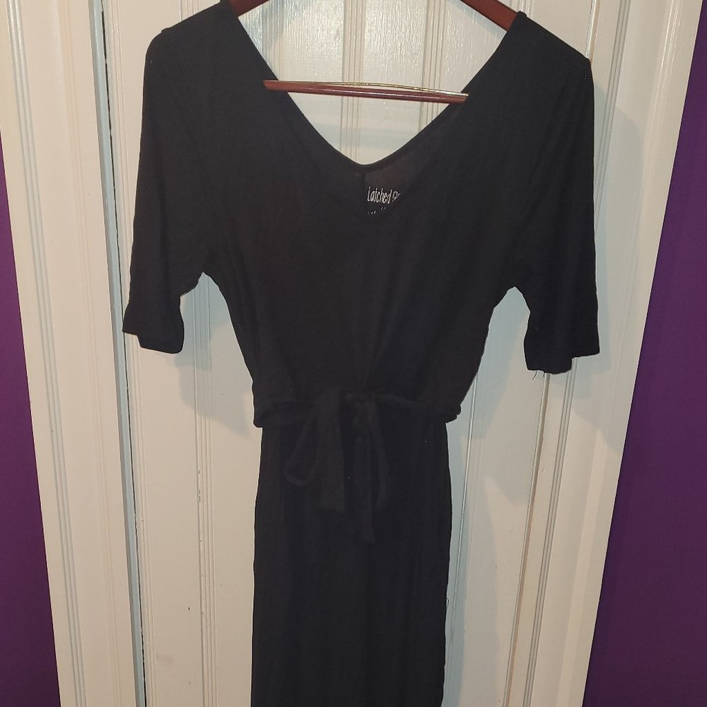 Latched Mama Black Starlet Maxi Nursing Dress